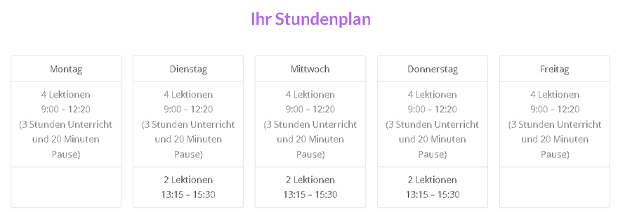 Beispiel Stundenplan - Alpha.b Nizza